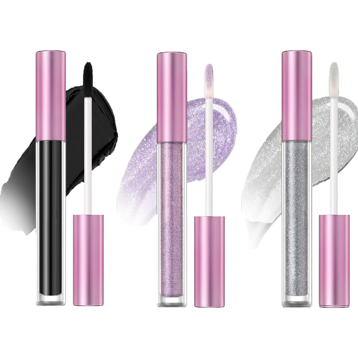 Holographic Lip Gloss,Holographic Pink Pulsar Glitter Lip Gloss,GlitteryHolographicLip Gloss,Easy to Apply,Long Lasting Waterproof for a Sparkly Finish for Women Girls (Set D)