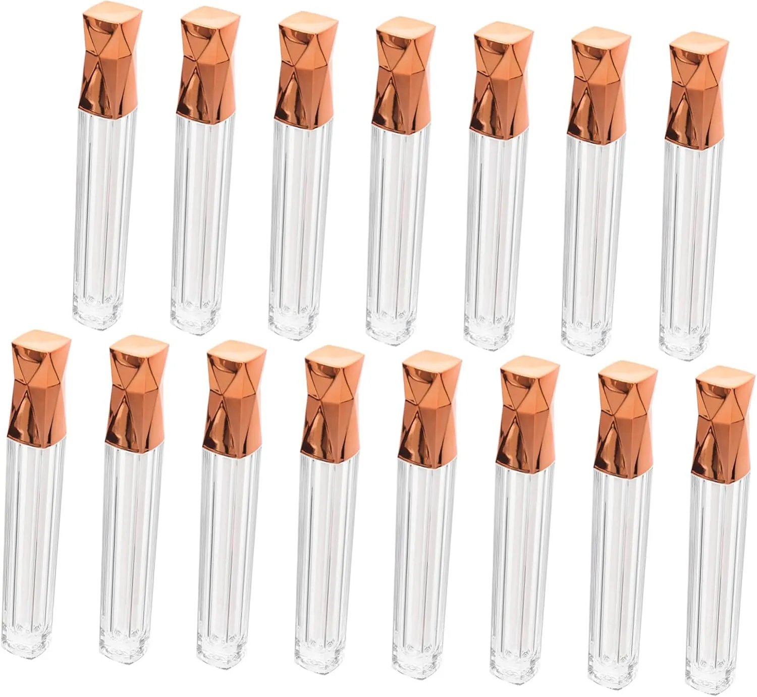 Homoyoyo Gradient Color Lip Gloss Tubes Reusable DIY Lip Gloss Containers for Travel Random Color, Rose Gold, 11.5x1.5cm, Casual