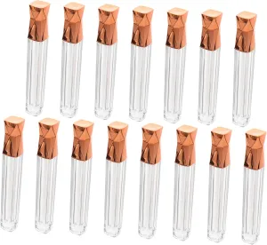 Homoyoyo Gradient Color Lip Gloss Tubes Reusable DIY Lip Gloss Containers for Travel Random Color, Rose Gold, 11.5x1.5cm, Casual