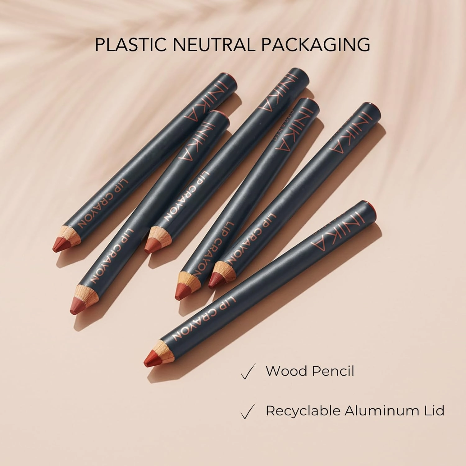 INIKA Organic Long Lasting Lipstick Crayon with Vegan Lipstick and Organic Lip Liner, Hypoallergenic, Cruelty-Free, Matte Finish, Enriched with Vitamin E and Coconut Oil, Rose Nude, 3 g
