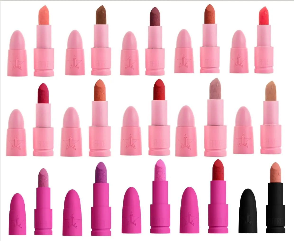 Jeffree Star Cosmetics Velvet Trap Pigment-Rich Lip Color Luxurious Velvet-Matte Lipstick BUNLE SET (15 PCS SET)
