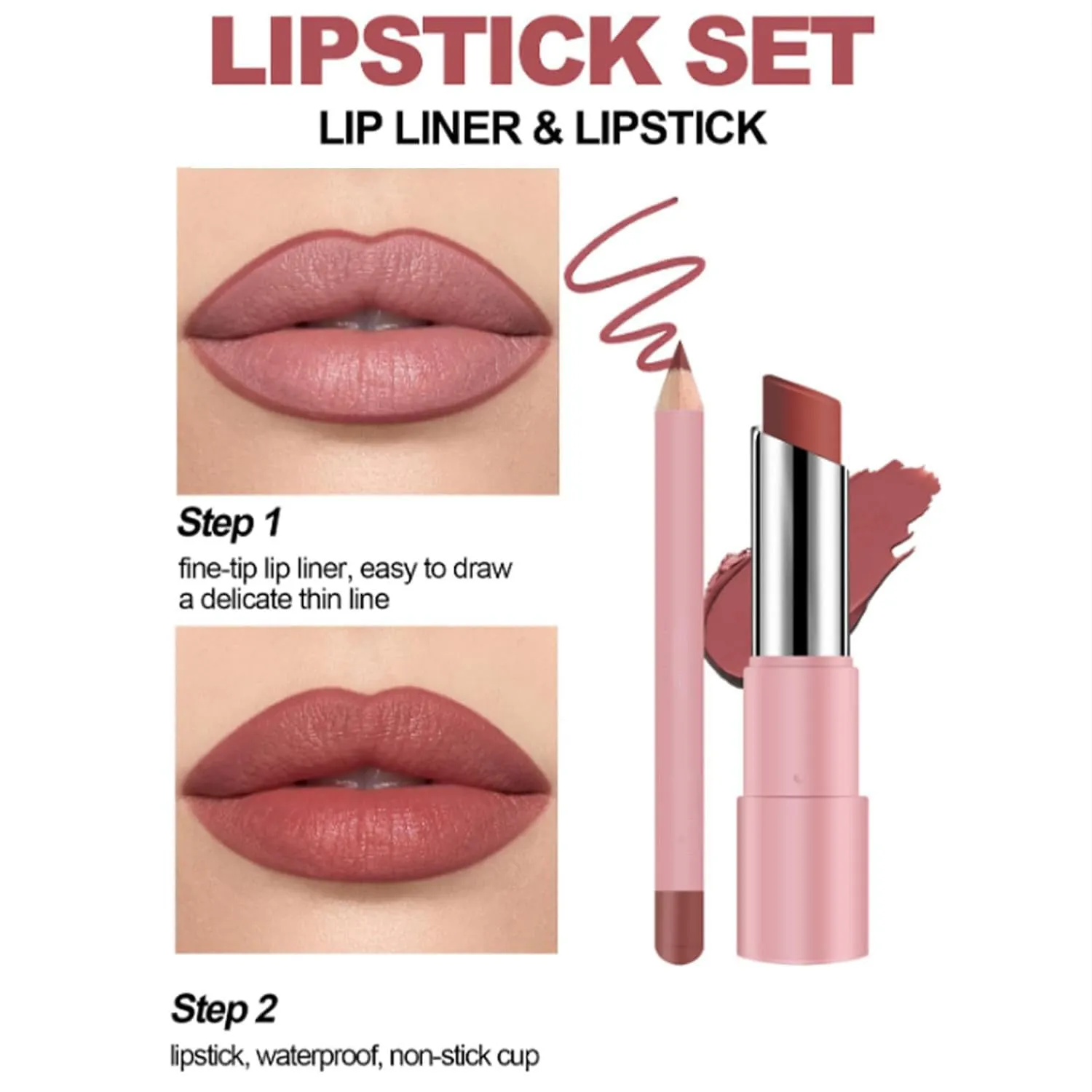 Joyeloo Lip Glaze, Joyeloo Lip Balm, Genli Pink Drip, Genli LIp Balm, GEnli Lifter Glaze Oil BaLm, Two-in-One Set LIp Liner, Non-stick Cup Long-Lasting Waterproof, Moisturizing Shine (8pcs)