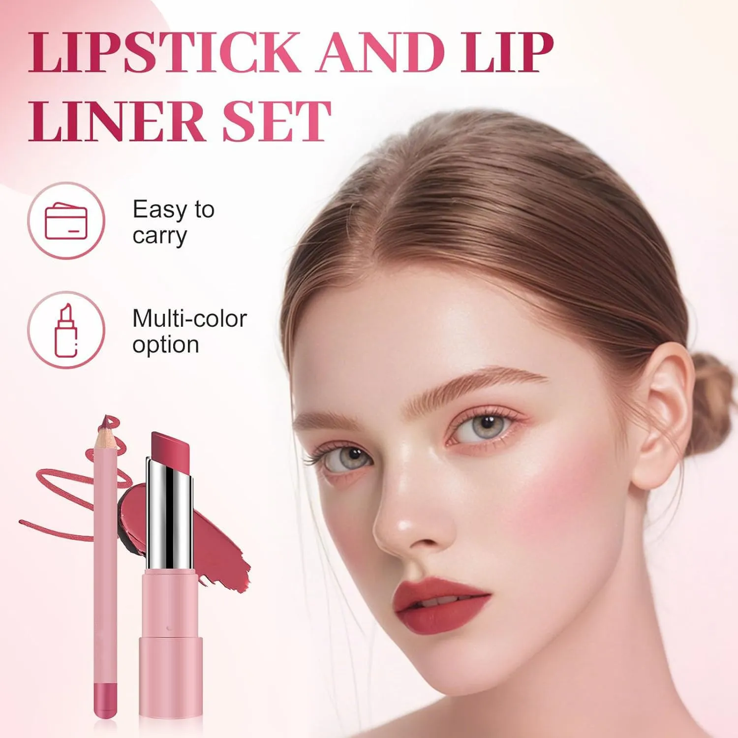 Joyeloo Lip Glaze, Joyeloo Lip Balm, Genli Pink Drip, Genli LIp Balm, GEnli Lifter Glaze Oil BaLm, Two-in-One Set LIp Liner, Non-stick Cup Long-Lasting Waterproof, Moisturizing Shine (8pcs)