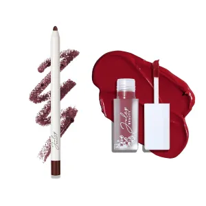 Julep With a Trace Retractable Creamy Long-Lasting Lip Liner, Black Cherry & It's Whipped Matte Lip Mousse, Raspberry Fluff
