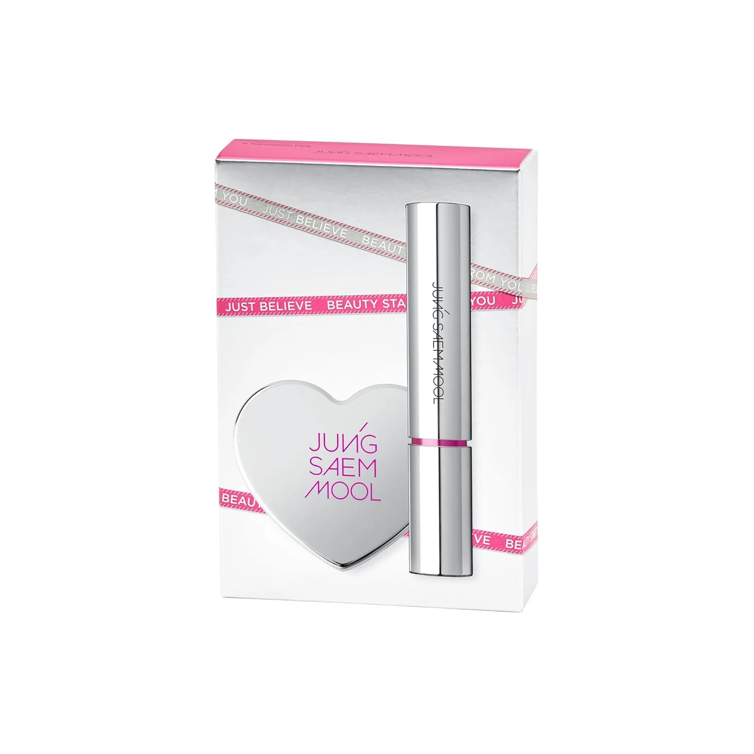JUNG SAEM MOOL OFFICIAL] New Classic Glaze Lipstick Gift Set (Narcissism Pink) | Glaze Lipstick   Heart Mirror Mini