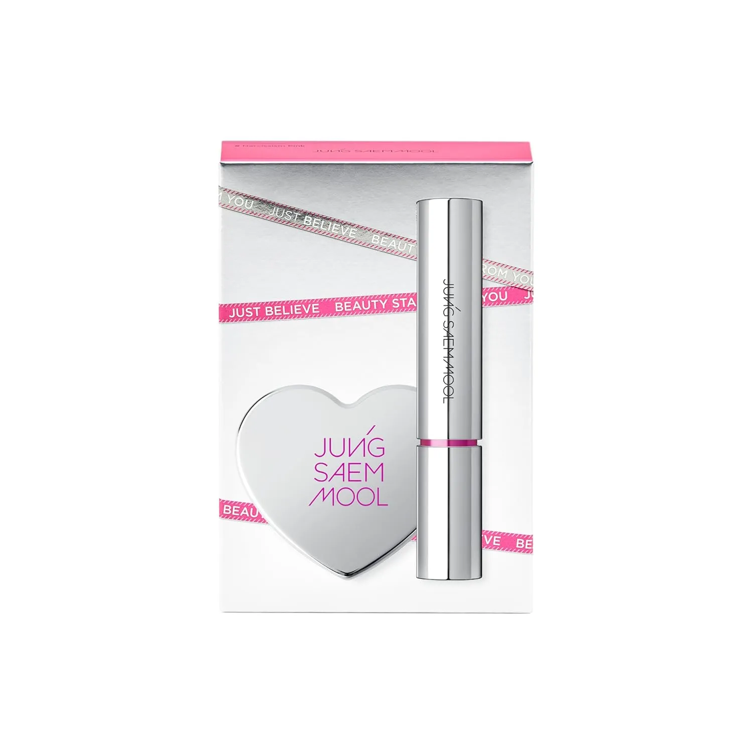 JUNG SAEM MOOL OFFICIAL] New Classic Glaze Lipstick Gift Set (Narcissism Pink) | Glaze Lipstick   Heart Mirror Mini