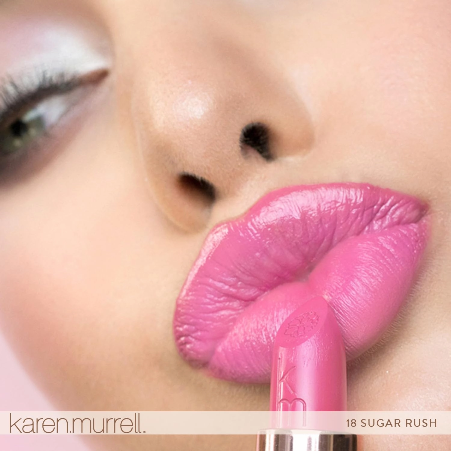 Karen Murrell - Natural Lip Stick - Lipstick 18 Sugar Rush - Hot Pink Lipstick - Matte Finish, 100% Natural Ingredients, Moisturizes & Hydrates Lips - Paraben & Cruelty Free