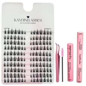 Kaydini DIY Cluster Lashes Set with Lash Remover and Tools, Natural Soft Comfortable, 11-13mm Length (T02)