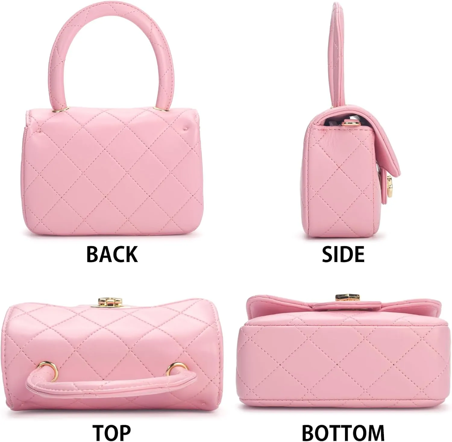 Kids Purse Crossbody Bag - Pink Purse for Girls Aged 2-12 - Toddler Crossbody Bag with Leather Handle - Birthday Gifts for Girls