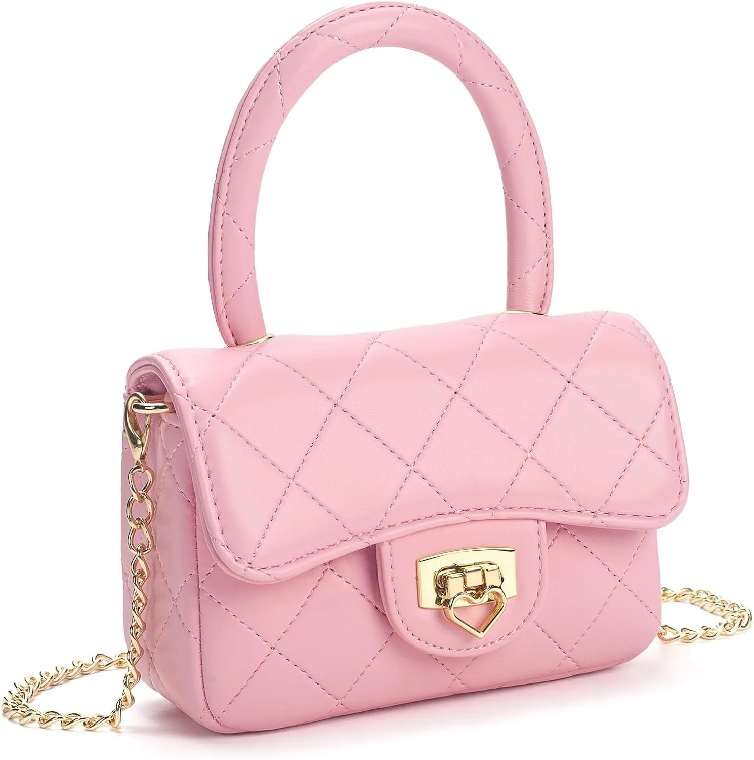 Kids Purse Crossbody Bag - Pink Purse for Girls Aged 2-12 - Toddler Crossbody Bag with Leather Handle - Birthday Gifts for Girls