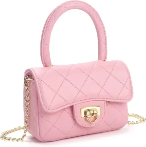 Kids Purse Crossbody Bag - Pink Purse for Girls Aged 2-12 - Toddler Crossbody Bag with Leather Handle - Birthday Gifts for Girls