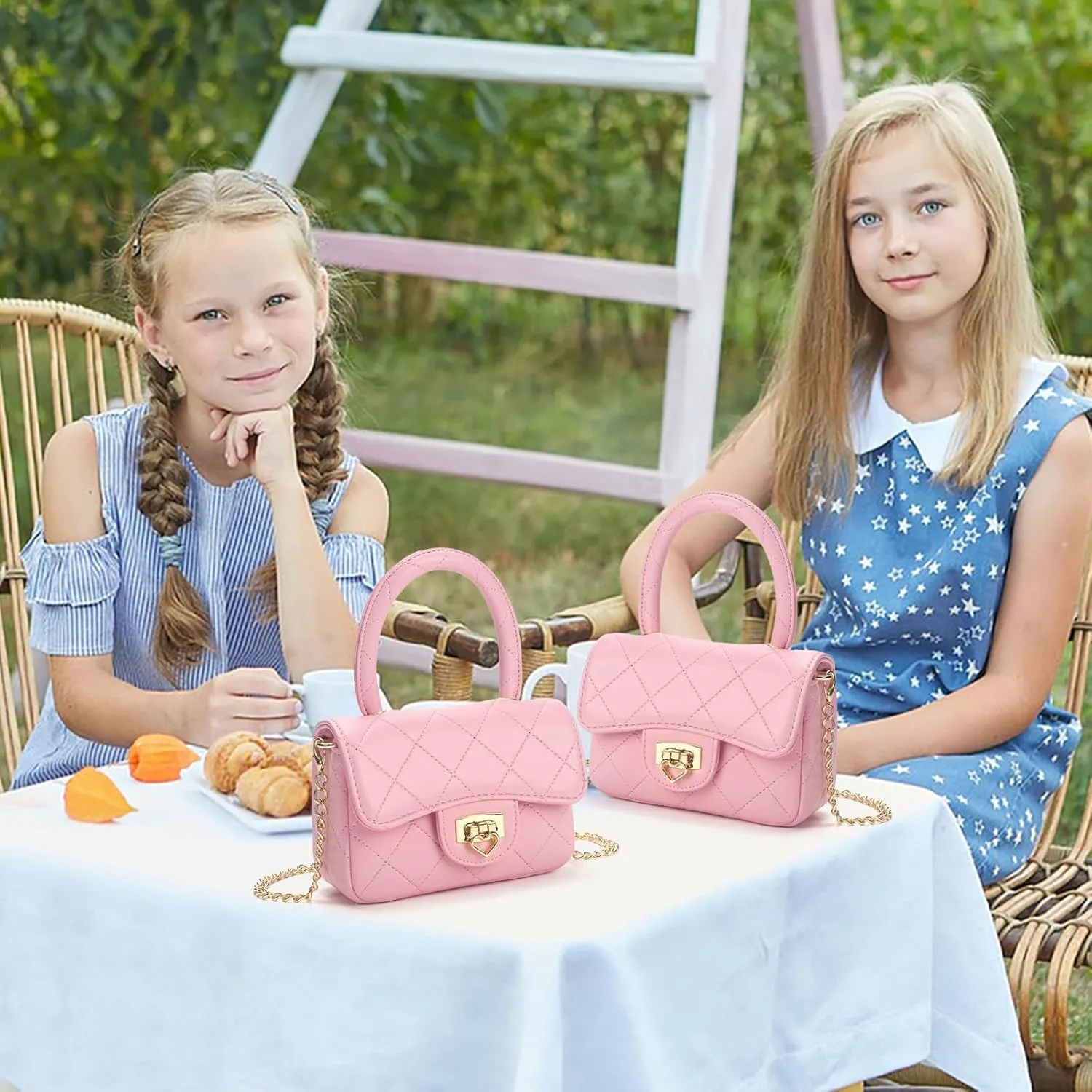 Kids Purse Crossbody Bag - Pink Purse for Girls Aged 2-12 - Toddler Crossbody Bag with Leather Handle - Birthday Gifts for Girls