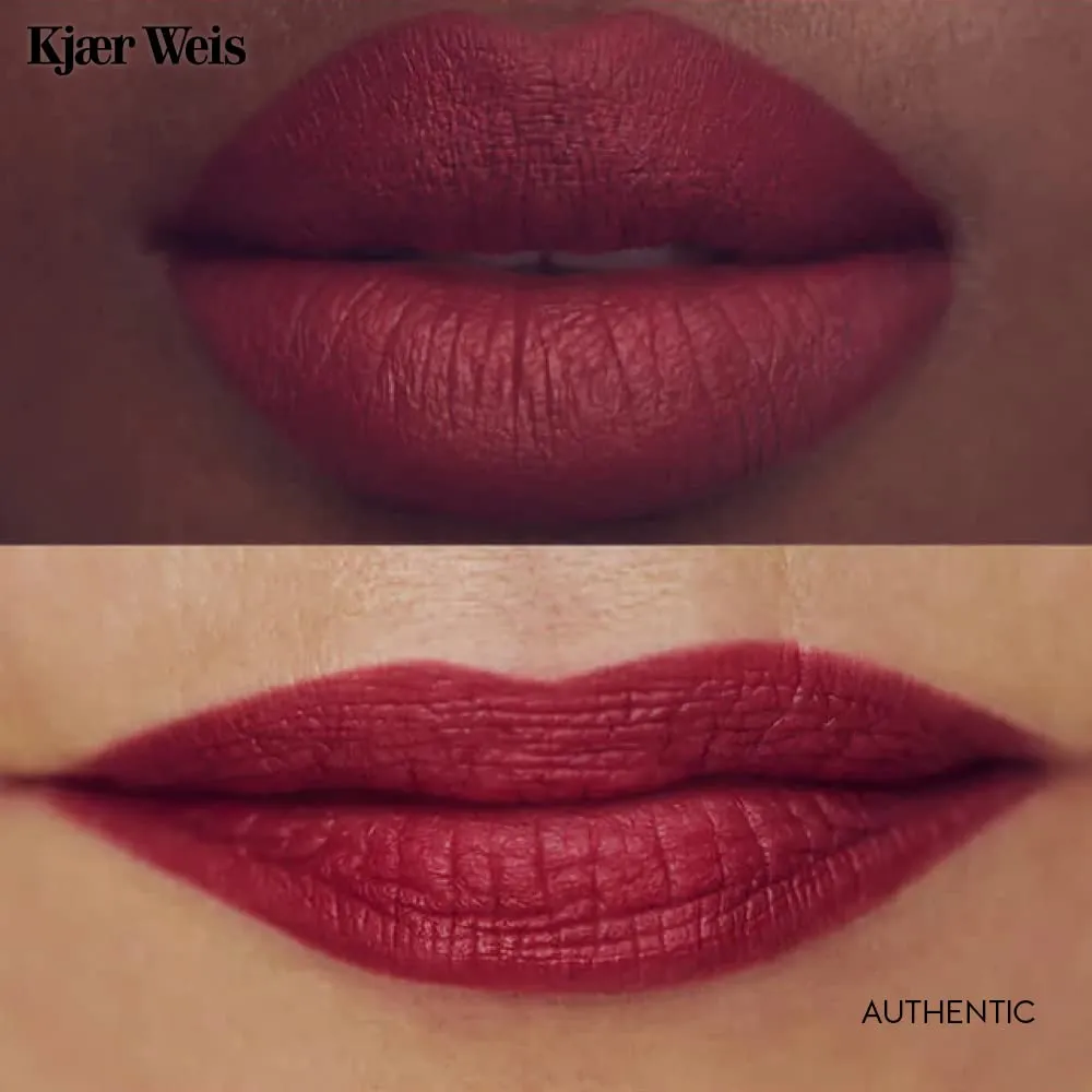 Kjaer Weis Lipstick. Hydrating Nude Lip Color with Soft Satin Finish. Organic, Nourishing Ingredients for Long Lasting Lipstick with Smudge-Proof Wear. Cruelty Free Clean Makeup