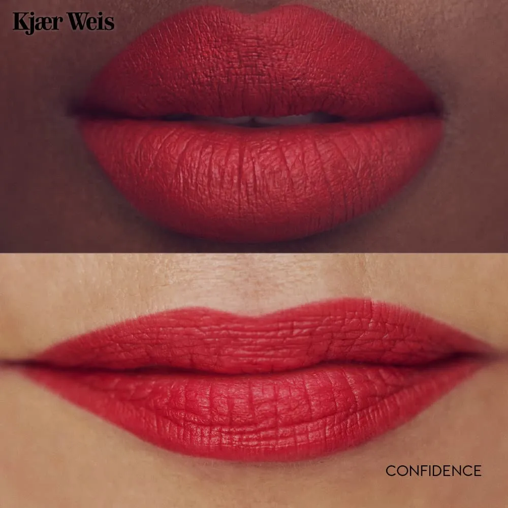 Kjaer Weis Lipstick. Hydrating Nude Lip Color with Soft Satin Finish. Organic, Nourishing Ingredients for Long Lasting Lipstick with Smudge-Proof Wear. Cruelty Free Clean Makeup