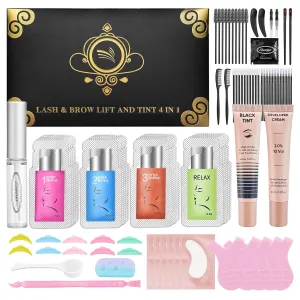 Lash Lift and Color Kit, Eyelash Perm with Lash Curls & Vibrant Black Color, Salon-Quality Results for Women Beginner Salon Use