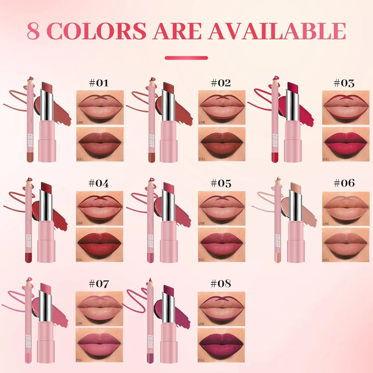 Lifter Glaze Lip Balm, 2025 New Long Lasting Lipstick, Moisturizing Lip Liner for Everyday Makeup, Matte 2 In 1 Lipstick for Women (#06)