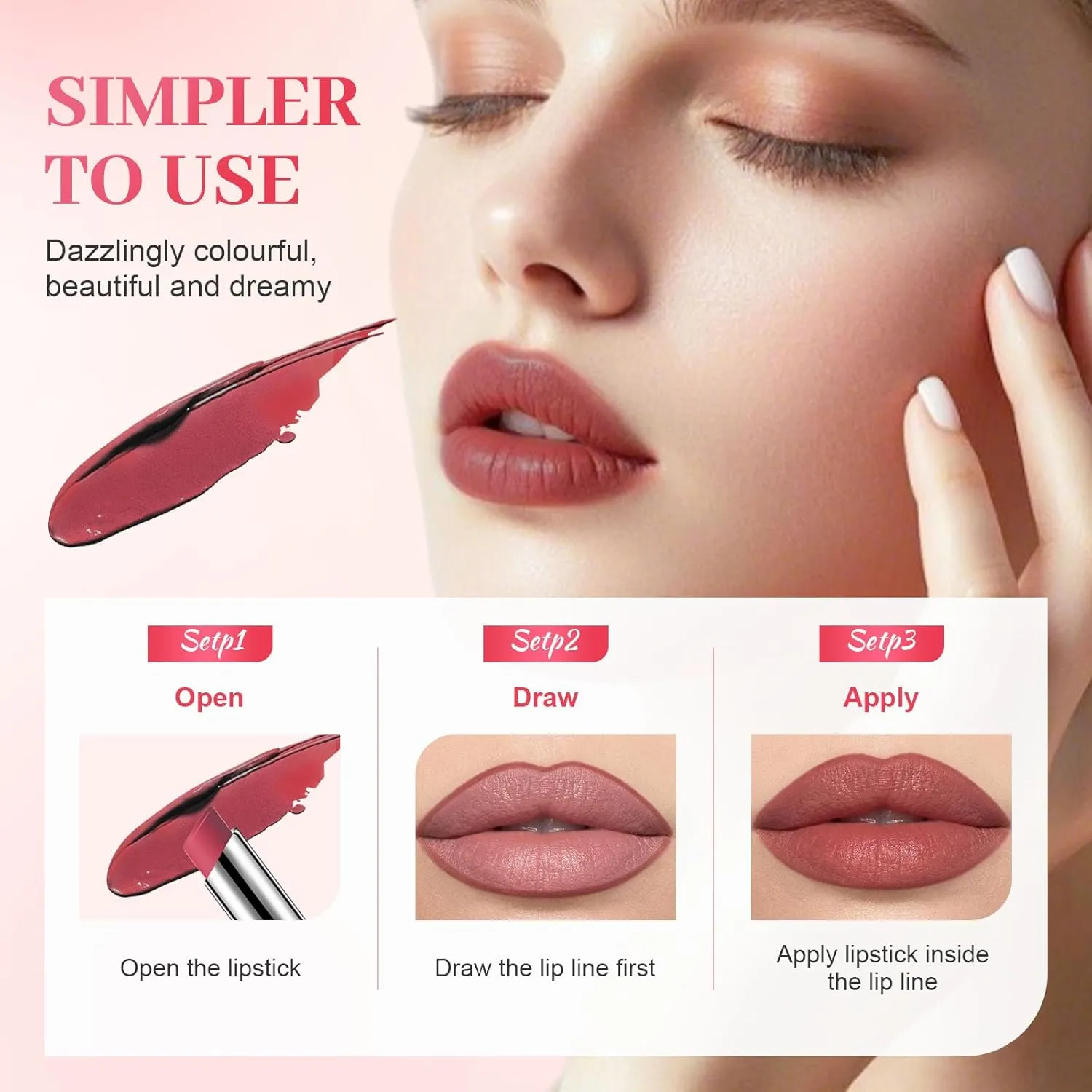 Lifter Glaze Lip Balm, 2025 New Long Lasting Lipstick, Moisturizing Lip Liner for Everyday Makeup, Matte 2 In 1 Lipstick for Women (#06)