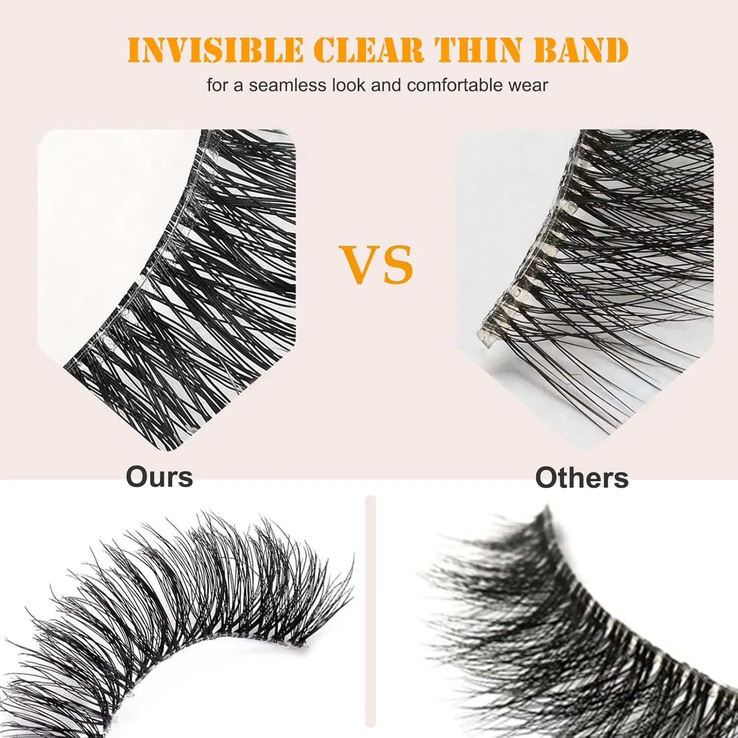 Lightweight Eyelashes as Air Wispy Volume18mm Full Fluffy False Lashes Natural Look Reuseable 3D Mink Lashes Strip Lash Pack 8 Pairs