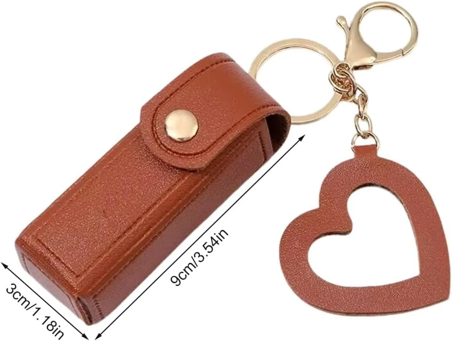 Lip Oil Keychain - Mirror & Oil 2-in-1, Portable Lip Balm Holder, Lip Oil Keychain with Mirror, PU Leather Potable lip Gloss Holder for Car/Travel Storage, for Women & Girls (4PCS-B)