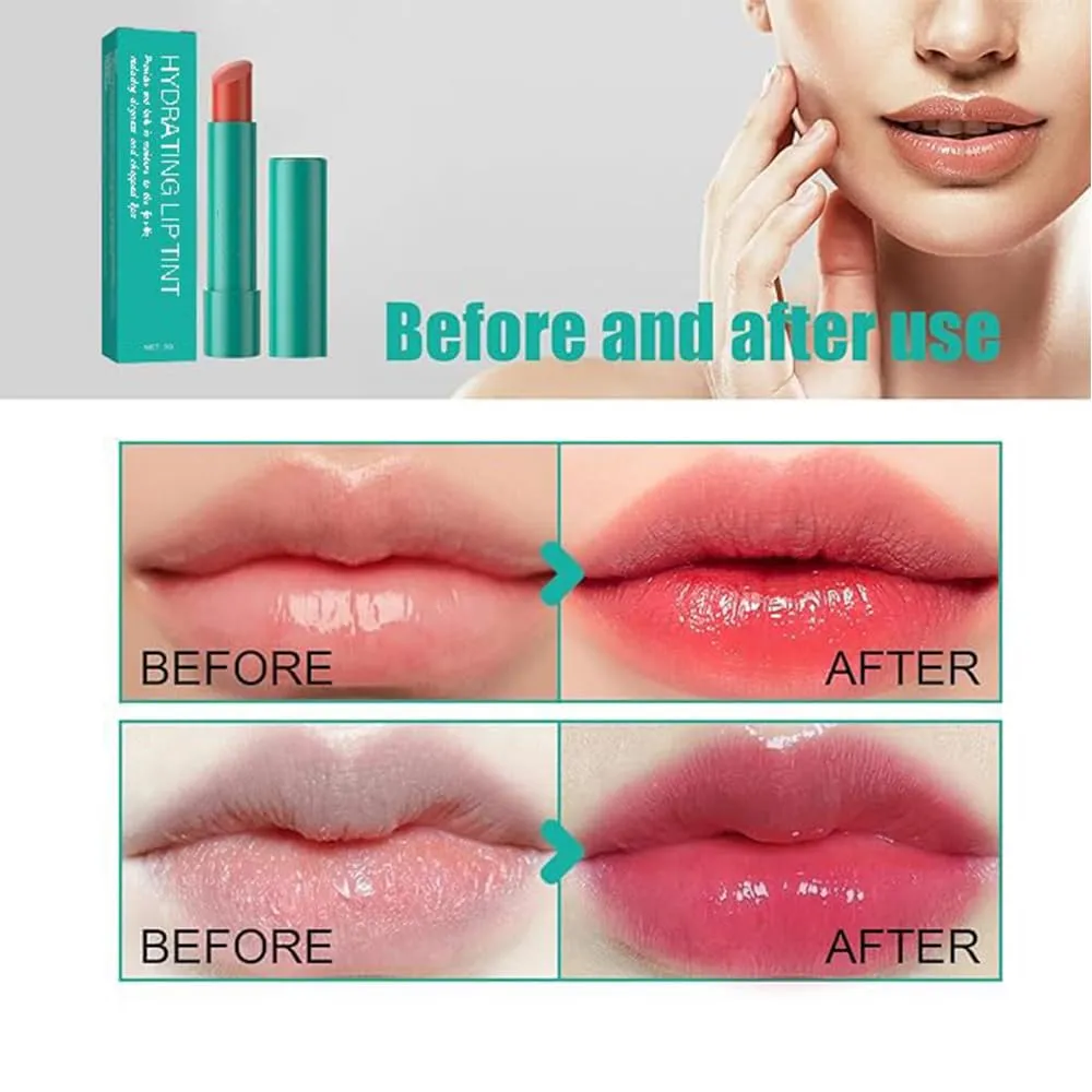 Lip Tint Hydrating, Thrives Sheer Strength Hydrating Lipstick, Natural Ingredients Powerful Moisturizing Lipstick, Strong Watery Tinted Lip Balm, Non-Sticky Cup Long-Lasting Lipgloss (D E)
