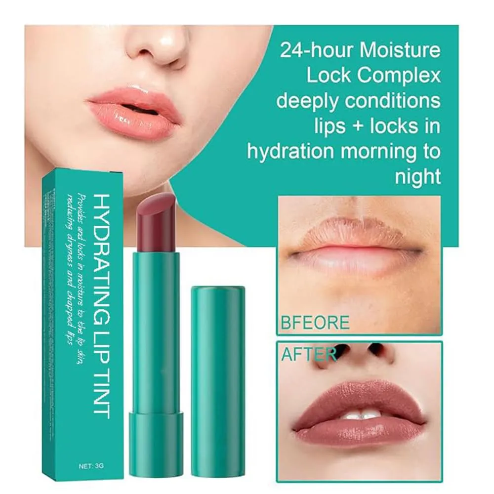 Lip Tint Hydrating, Thrives Sheer Strength Hydrating Lipstick, Natural Ingredients Powerful Moisturizing Lipstick, Strong Watery Tinted Lip Balm, Non-Sticky Cup Long-Lasting Lipgloss (D E)