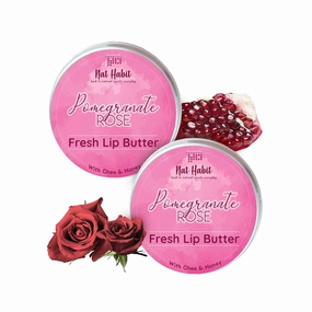 Lip Balm Fresh Infused Pomegranate Rose Lip Butter With Desi Ghee & Raw Honey For Lip Pigmentation, Lightening, Dark And Chapped Lips (10gm) (Pack of 2)