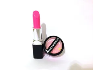 Lipstick & Glitter Combination Sets By FACEWORKS (Pink Cottoncandy & Glitter)