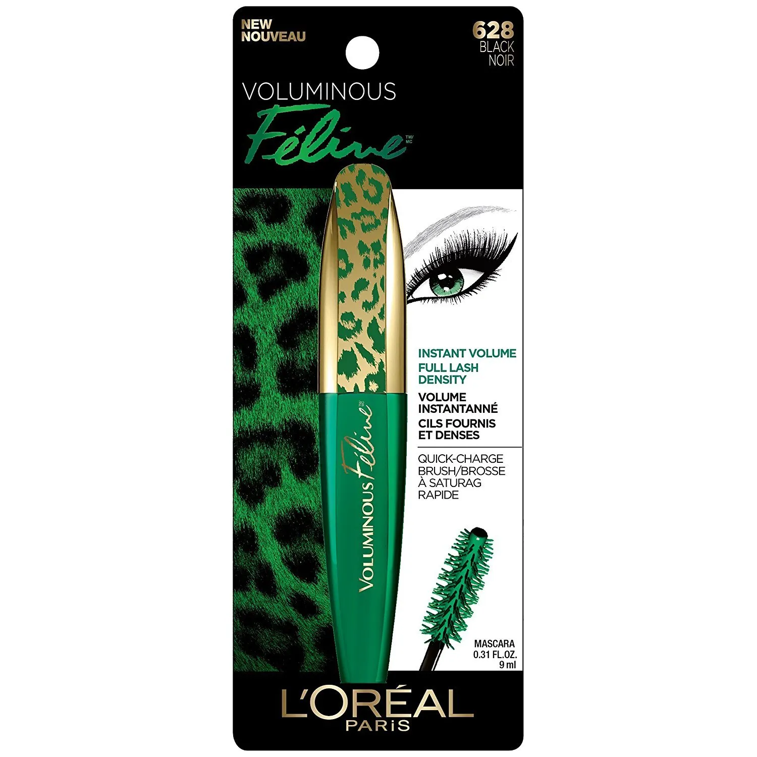 L'Oréal Paris Voluminous Feline Washable Mascara, Black, 0.27 fl. oz.