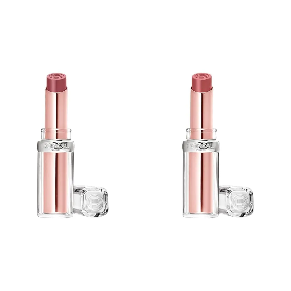L'Oreal Paris Glow Paradise Hydrating Balm-in-Lipstick with Pomegranate Extract, Mulberry Bliss 0.1 Oz and Nude Heaven 0.1 Oz