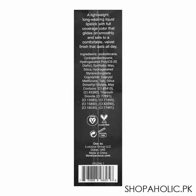 Luscious Velvet Reign Matte Liquid Lipstick, 11 Duchess Pink