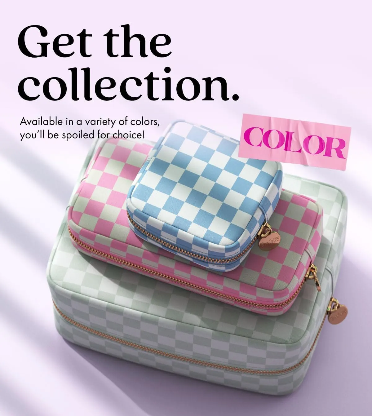 Makeup Bag Travel Cosmetics Pouch and Toiletry Bag, Nylon Zipper Pouch Purse, Cute Make Up Organizer Storage Tote for Women Girls, Travel Skincare Case, Small Makeup Case, Chocolate Sand Checkered