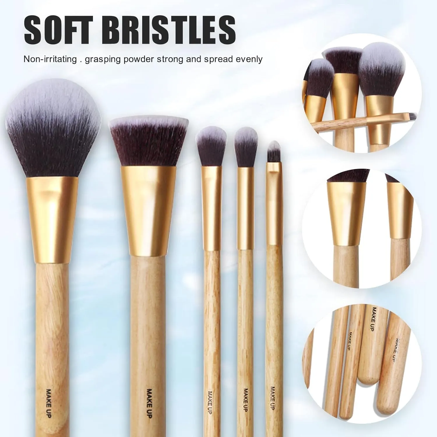 Makeup Brushes 8 Small Makeup Set Cosmetics Powder Foundation Eyeshadow Makeup Tool Travel Size Angled Brush (A, One Size)