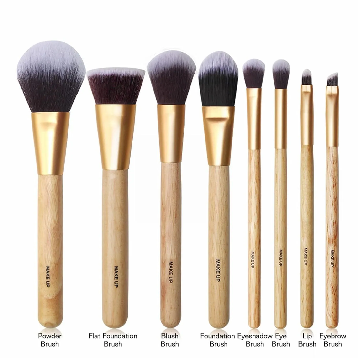 Makeup Brushes 8 Small Makeup Set Cosmetics Powder Foundation Eyeshadow Makeup Tool Travel Size Angled Brush (A, One Size)
