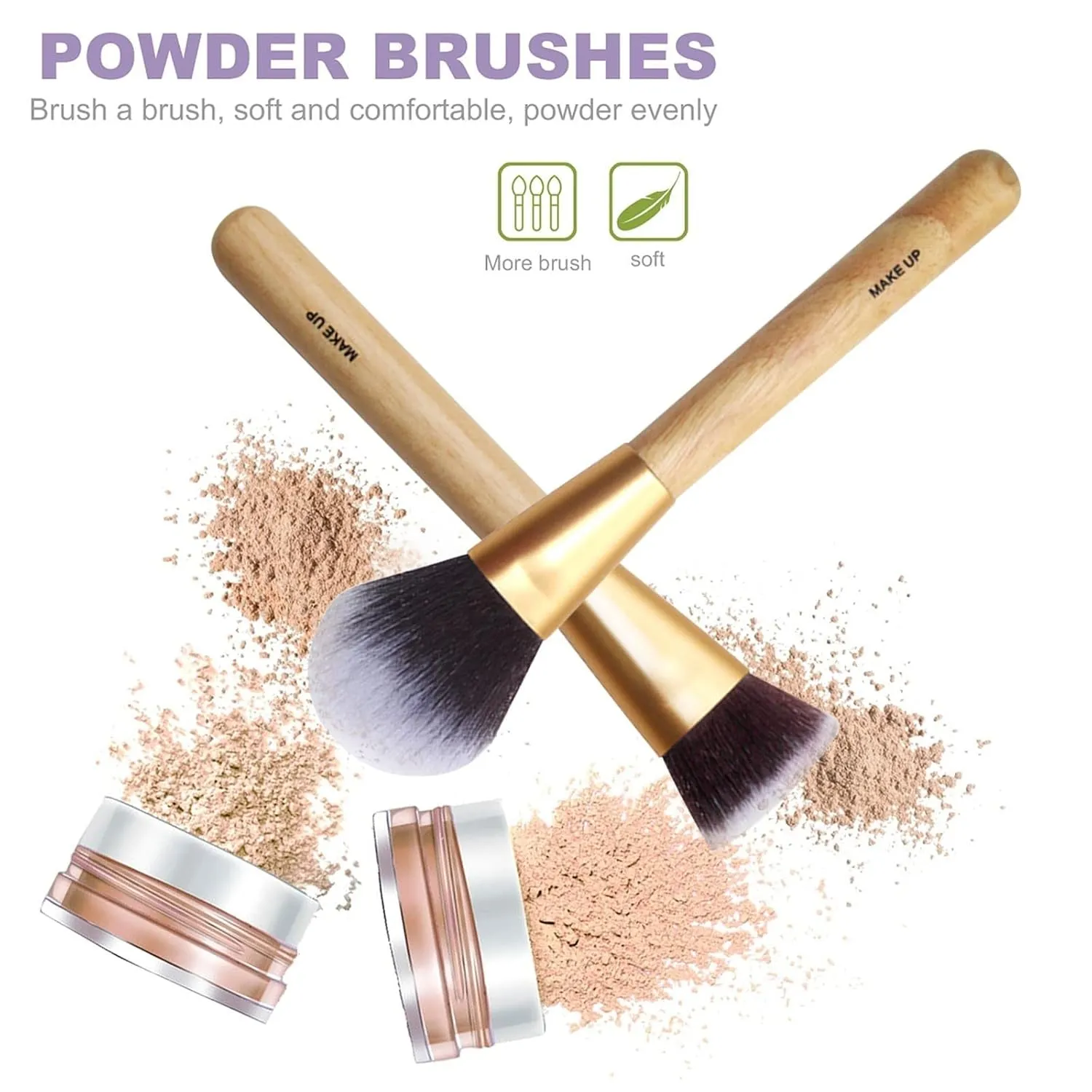 Makeup Brushes 8 Small Makeup Set Cosmetics Powder Foundation Eyeshadow Makeup Tool Travel Size Angled Brush (A, One Size)