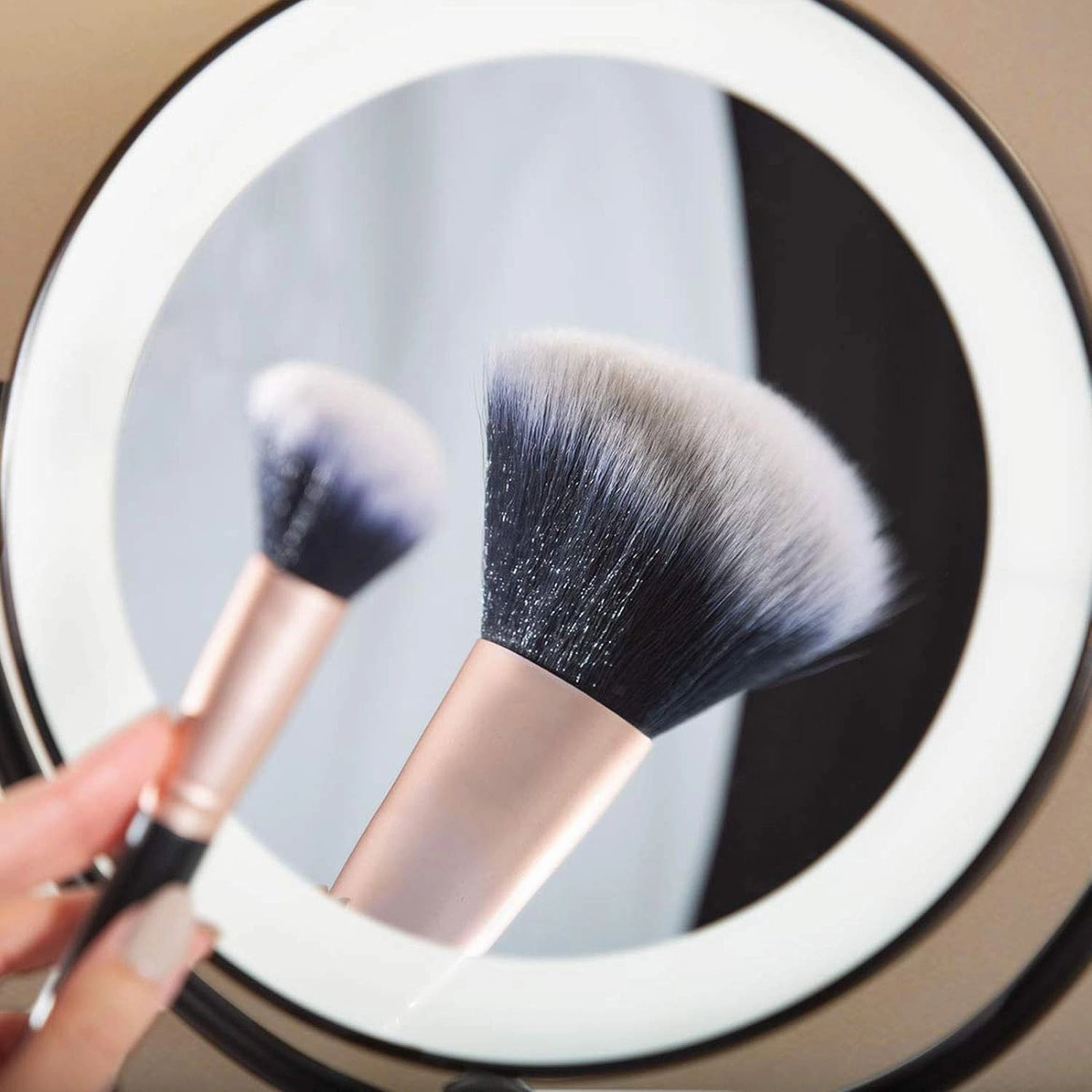 Makeup Mirror Wall Mount Lighted, Makeup Mirror Lighted Magnifying, 10x for Bathroom Two Sided Face Mirror 8 Inch 360 Swivel Cosmetic Face Extendable Vanity Mirrors