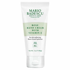 Mario Badescu Rose Hand Cream with Vitamin E for Men and Women, Non-Greasy, Light and Fast-Absorbing Hand Cream for Dry Cracked Hands, Ideal for All Skin Types, 3 Oz