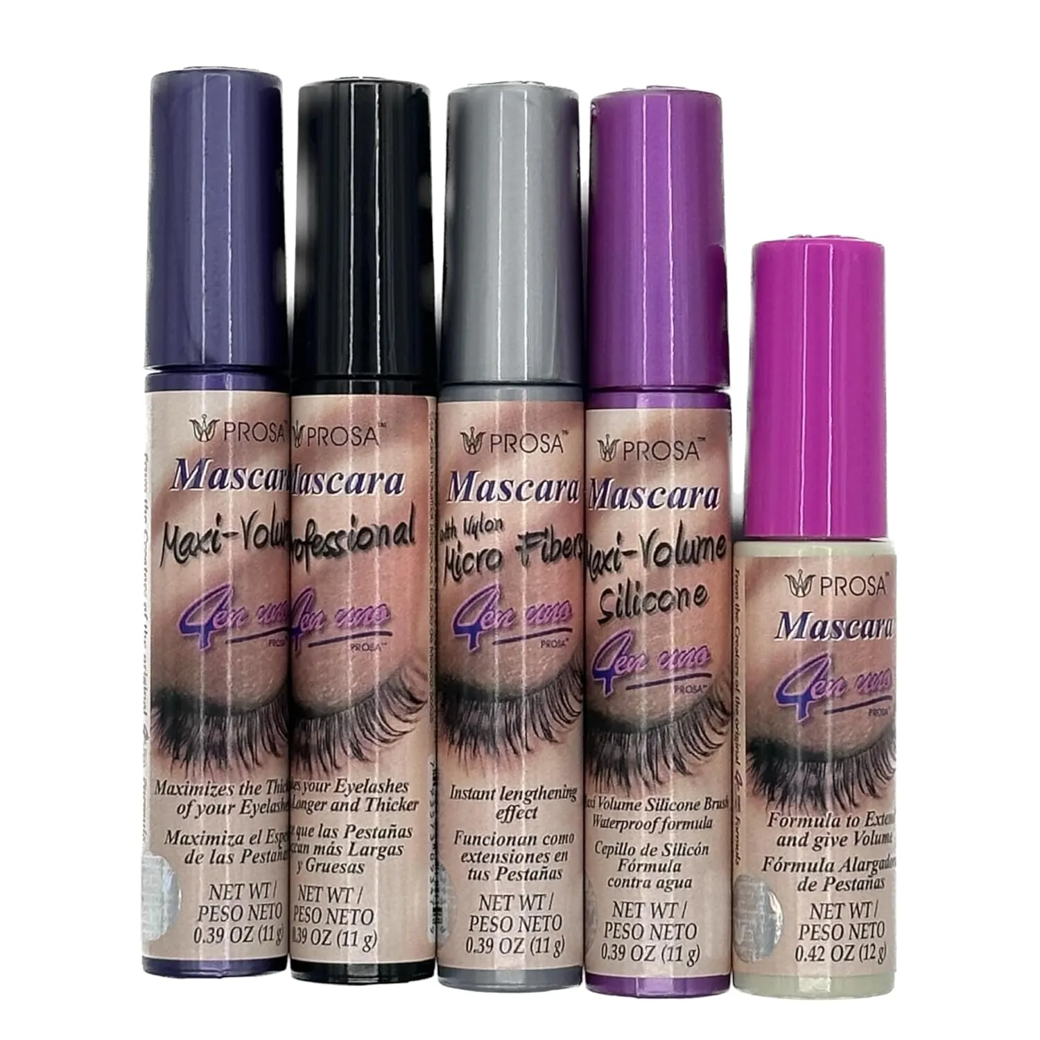 Mascara Professional Collection for Amplified Volume Complete Lash Length Deep Ebony Shade and Enduring All-Day Glamour Pack of 5