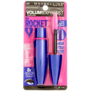 Maybelline Volume' Express The Rocket Washable Mascara, Blackest Black [400], 0.3 oz (Pack of 6)