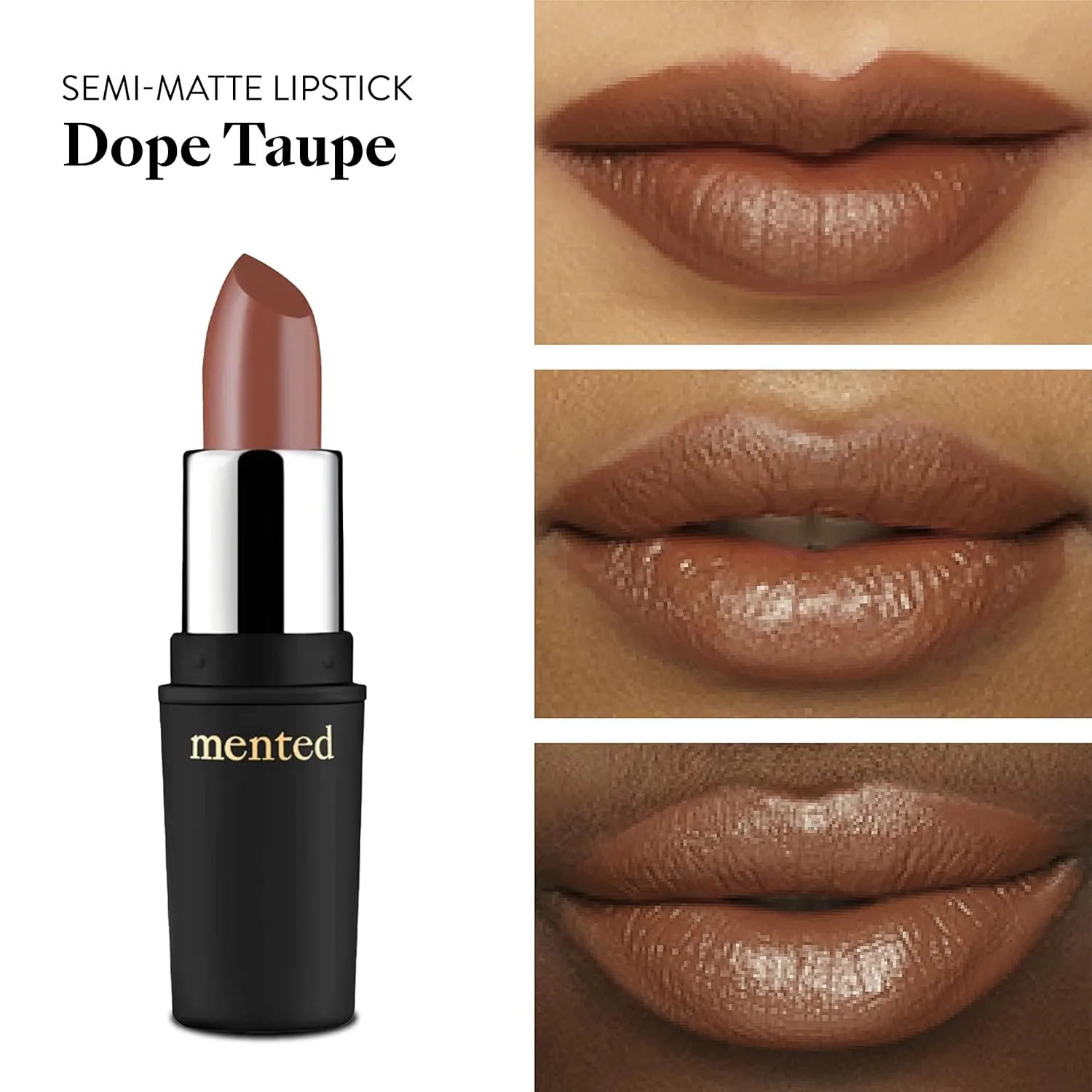 Mented Cosmetics Nude Lipstick for Women, Semi-Matte Long-Lasting Lip Stick, Moisturizing Vegan, Paraben & Cruelty-Free, Enhances All Complexions, Perfect for Everyday Makeup, Dope Taupe