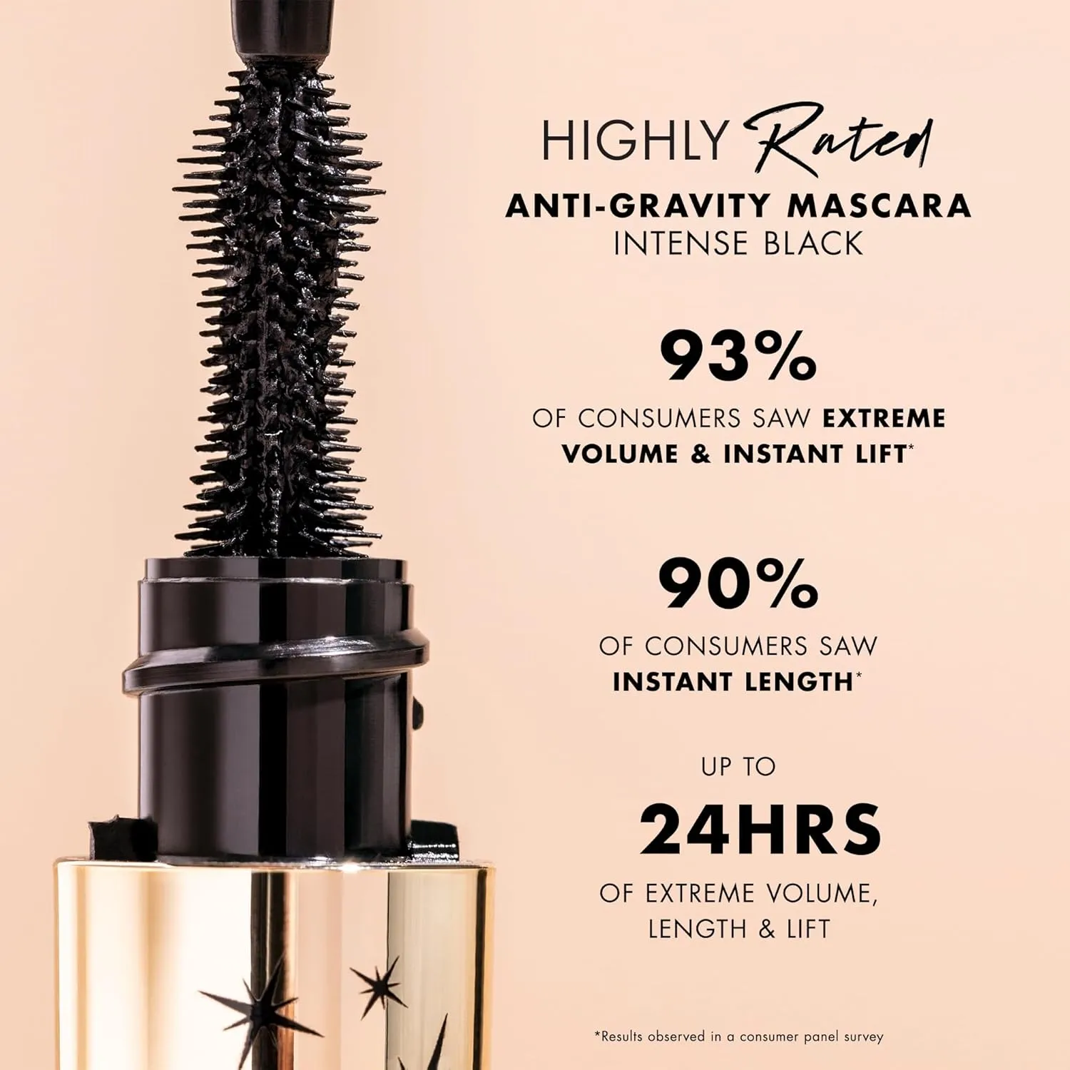 Milani Mascara Volume and Length, Highly Rated Anti-Gravity Black Shade with Castor Oil and Molded Hourglass Shaped Lash Coating Mascara Wand - 2 Pack