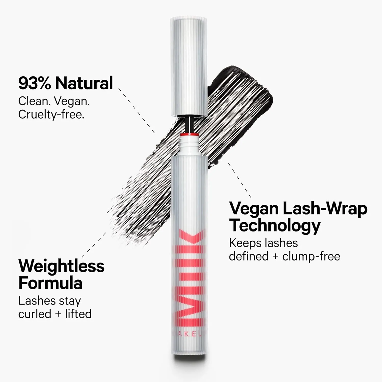 Milk Makeup RISE Mascara - Lifts, Lengthens, Curls & Adds Volume - Weightless Formula - Conditions & Strengthens - Vegan, Cruelty Free