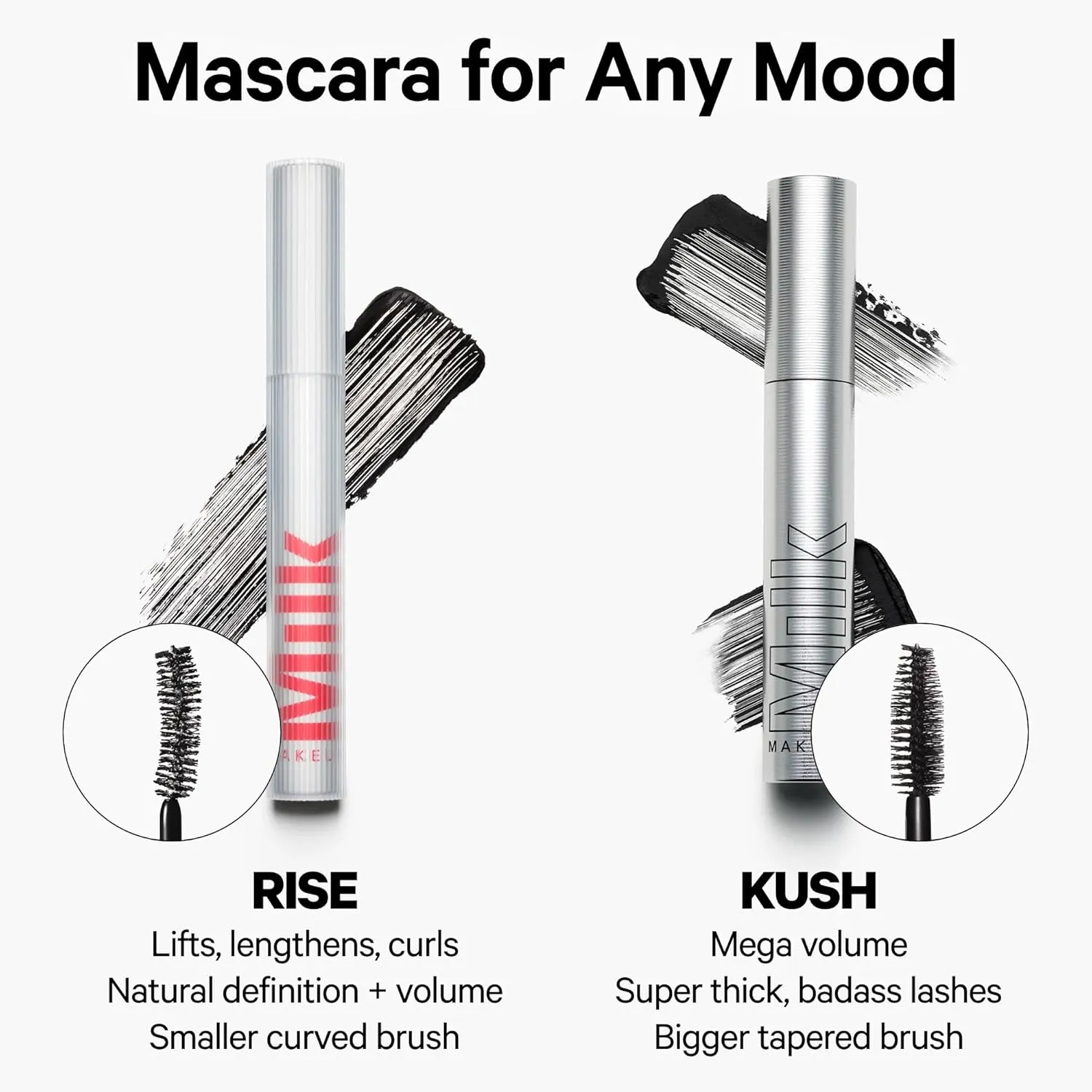 Milk Makeup RISE Mascara - Lifts, Lengthens, Curls & Adds Volume - Weightless Formula - Conditions & Strengthens - Vegan, Cruelty Free