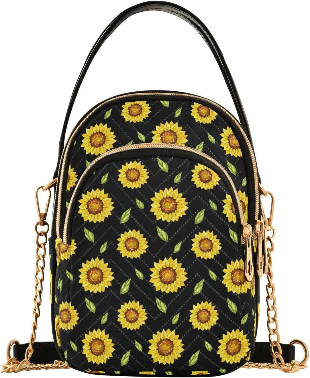 MNSRUU Quilted Crossbody Bags for Women Trendy, Women's Crossbody Handbags Pink Flower Travel Cell Phone Purses Bags