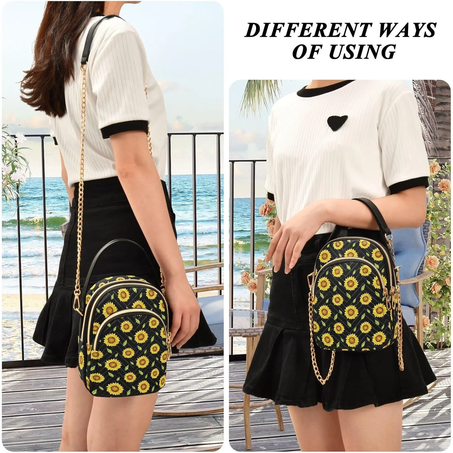 MNSRUU Quilted Crossbody Bags for Women Trendy, Women's Crossbody Handbags Pink Flower Travel Cell Phone Purses Bags