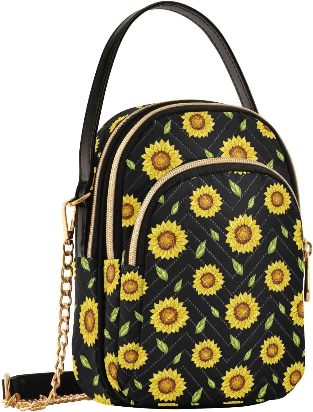 MNSRUU Quilted Crossbody Bags for Women Trendy, Women's Crossbody Handbags Pink Flower Travel Cell Phone Purses Bags