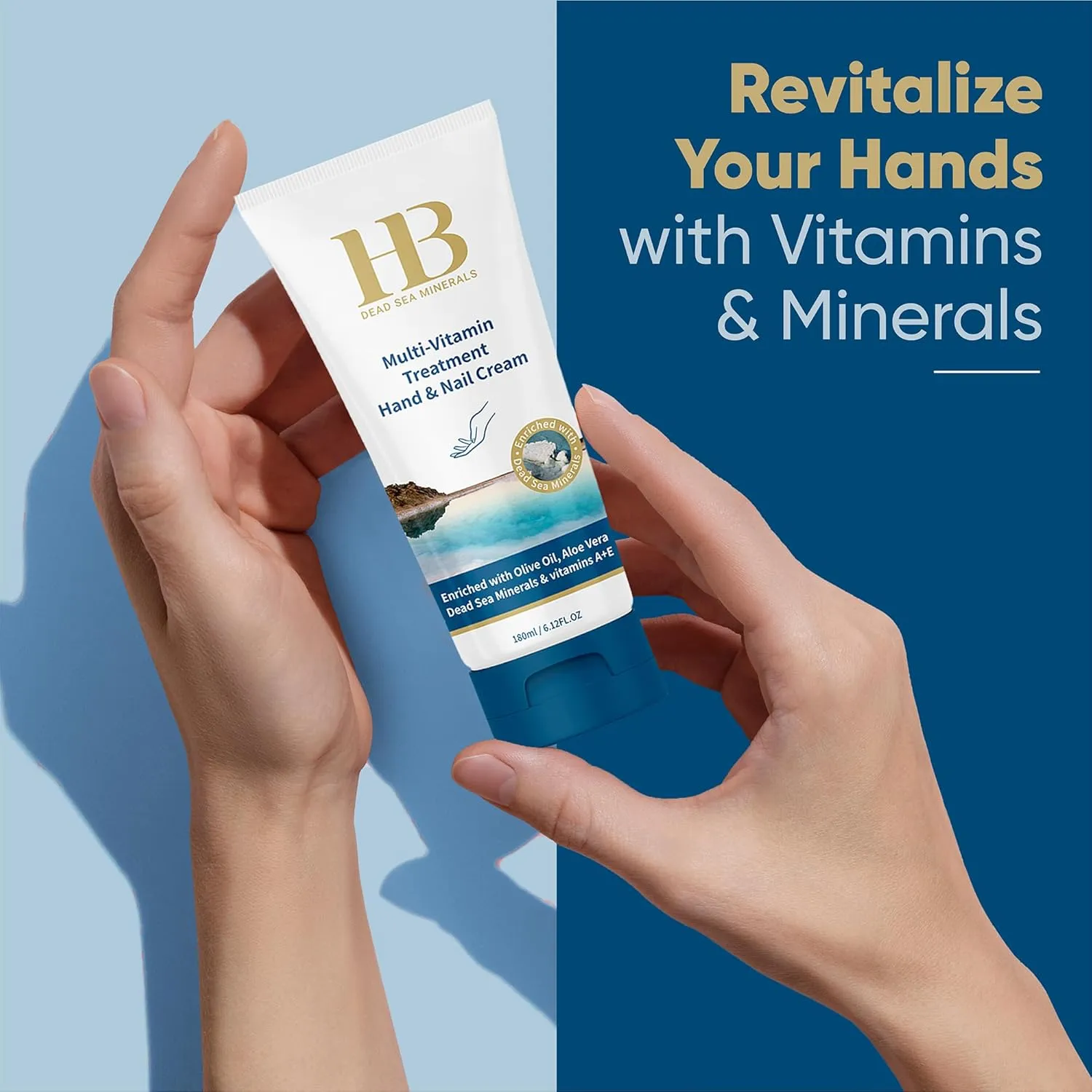 MultiVitamin Hand & Nail Cream Skin Protection & Nourishment - Nail Strengthening Cream, Nail Nurishment Handcream, Nail Repair Cream 3.4oz