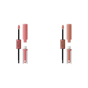 NYX Shine Loud Long Lasting Liquid Lipstick Bundle with Cash Flow Light Dusty Rose & Global Citizen Medium Neutral Nude
