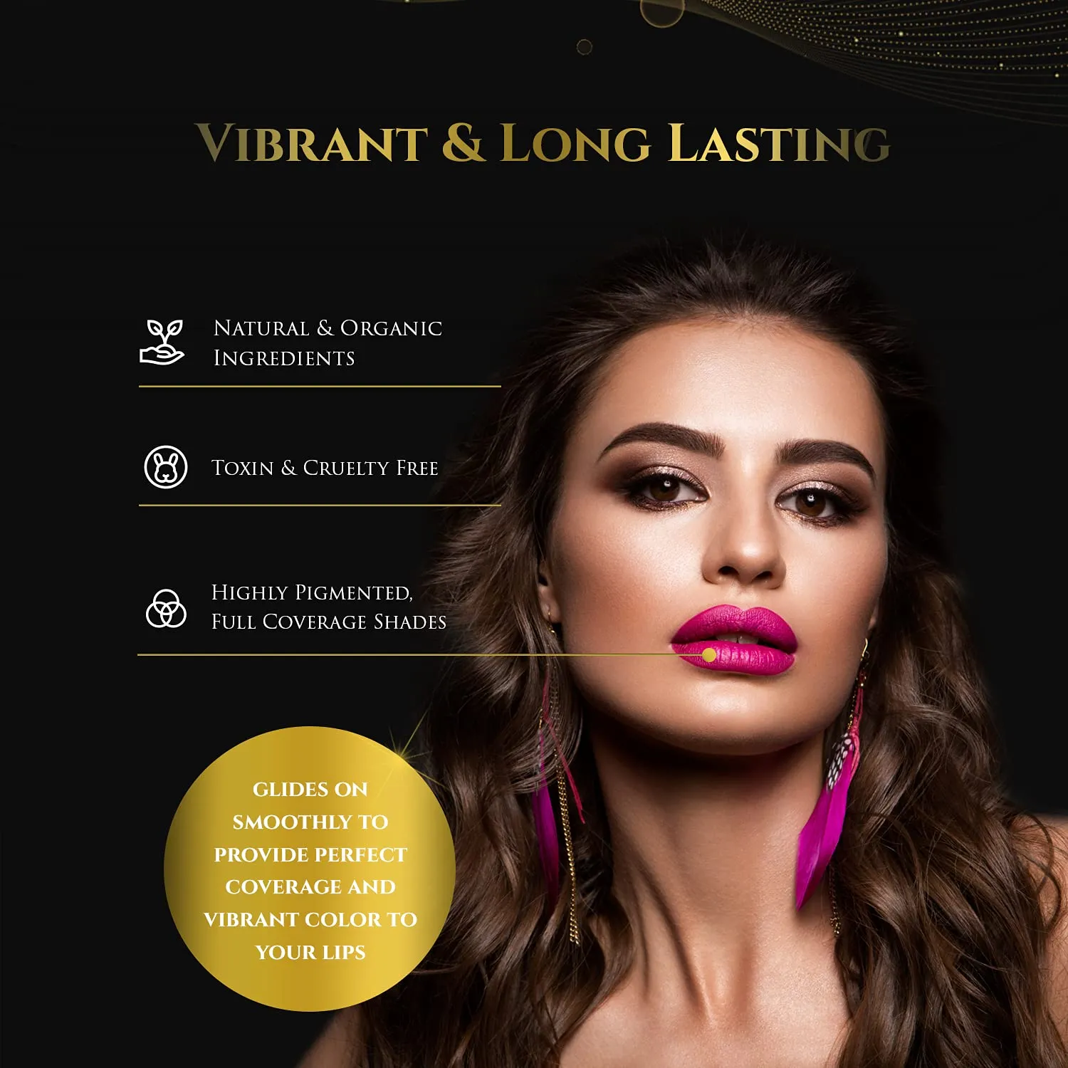 ORGANIC LIPSTICK/LIP LINER - All Natural, Long Lasting, Hydrating (Pink Petunia)