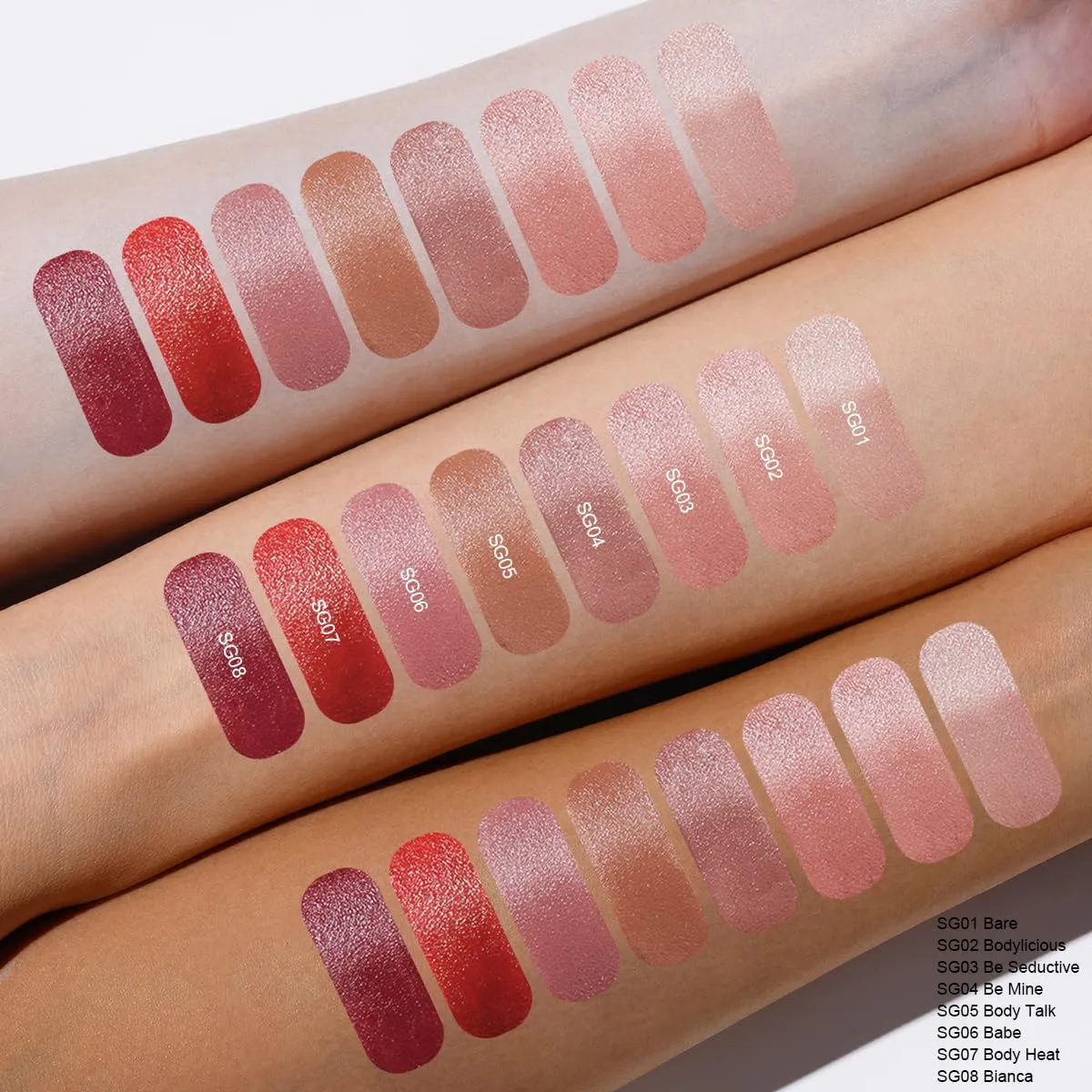 Oulac Beige Nude Satin Lipstick Set - Matte Lip Base, Full Coverage Lip Color, Satin Matte Finish, Cream Texture, Hydrating, Infused with Hyaluronic Acid, 4g*2 SG01 SG02