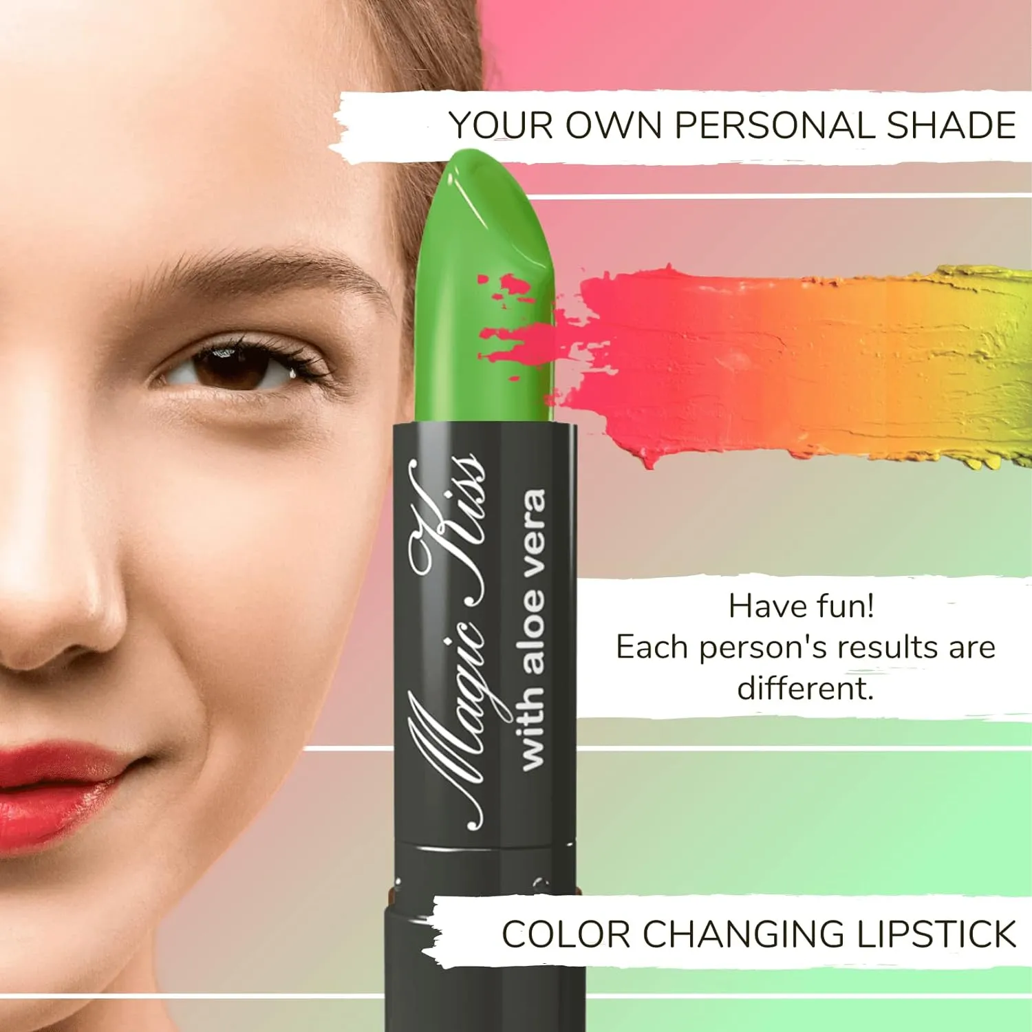 Pack of 6 Magic Kiss Color Changing Matte Lipstick set, Long Lasting Nutritious Lips Moisturizer Magic Temperature Color Change Lip Balm with Aloe Vera PH Lipstick Beauty Cosmetics Makeup MADE IN USA